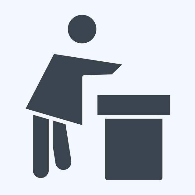 Centro de reciclaje de íconos relacionado con la ilustración de diseño sencillo de estilo glifo de símbolo de reciclado