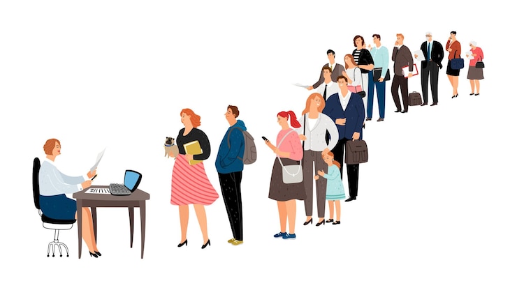 Vector centro de servicios, punto de información o recepción.