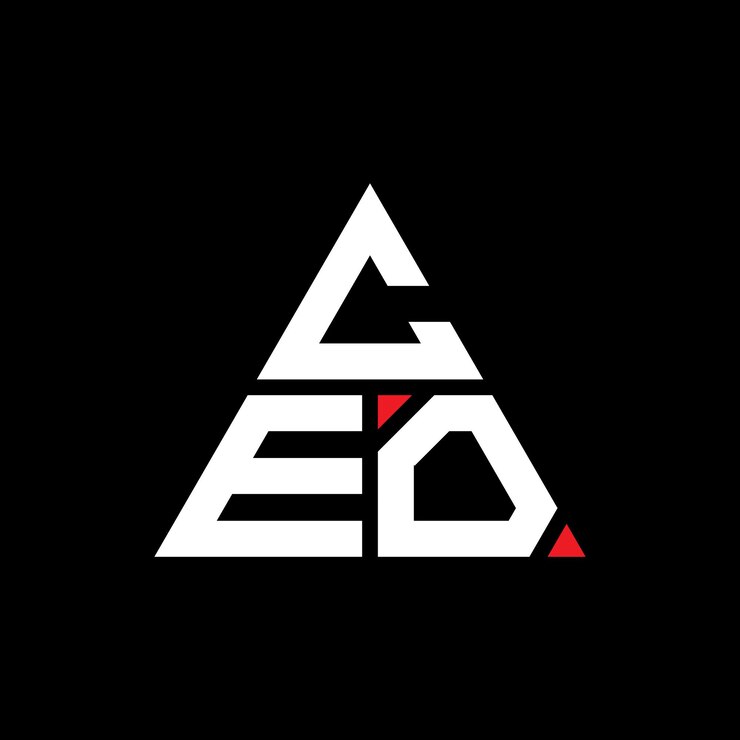 Vector ceo diseño de logotipo de letra triangular con forma de triángulo ceo diseño de logotipo triangular monograma ceo triángulo vectorial plantilla de logotipo con color rojo ceo logotipo triangular simple elegante y lujoso logotipo