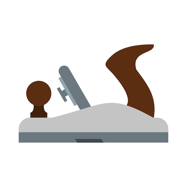 Cepilladora en icono de madera en estilo plano aislado sobre fondo blanco Ilustración de vector de símbolo de herramienta