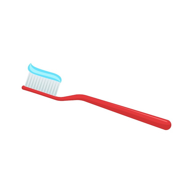Cepillas de cepillo de dientes rojas con pasta de dientes azul perfectas para promociones de higiene dental publicidad de cuidado oral
