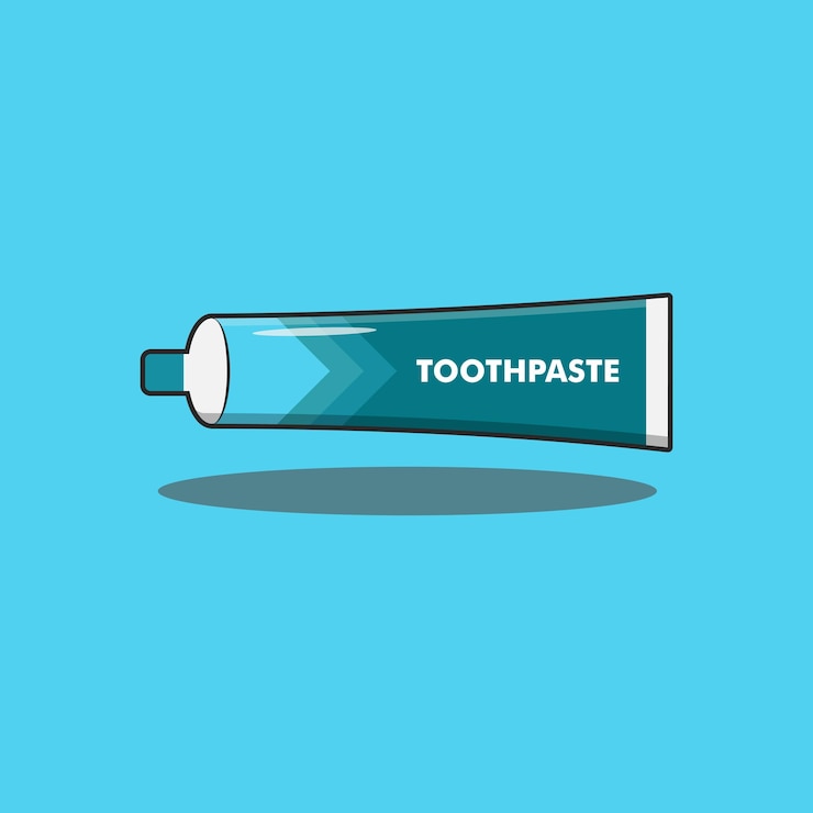 cepillo de dientes Diseño plano azul sobre un fondo azul