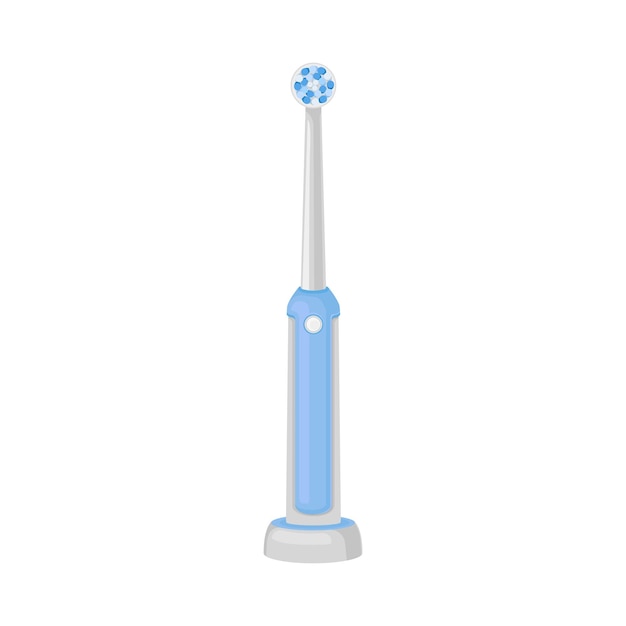 Un cepillo de dientes eléctrico para la higiene bucal aislado en una ilustración vectorial de fondo blanco