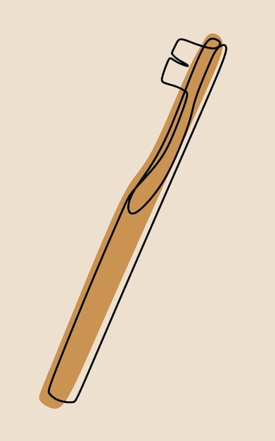 Cepillo de dientes en línea arte de línea continua