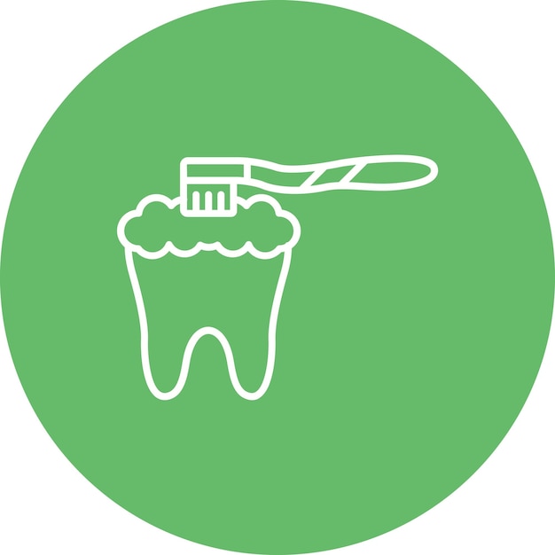 un cepillo de dientes con pasta de dientes en él y un círculo verde
