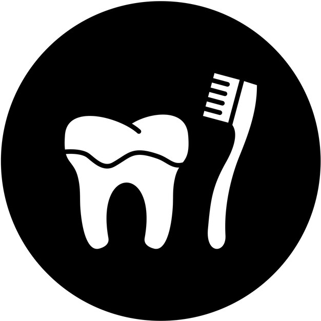 un cepillo de dientes con pasta de dientes en él está en un círculo negro