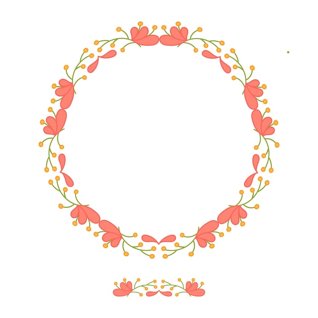 Cepillo floral vector inconsútil marco de flor de primavera corona