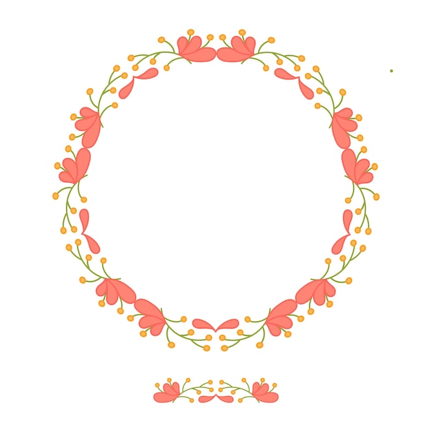 Cepillo floral vector inconsútil marco de flor de primavera corona