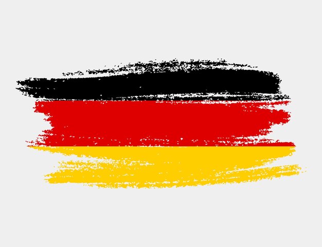 Vector cepillo grunge artístico bandera de alemania aislado sobre fondo blanco.