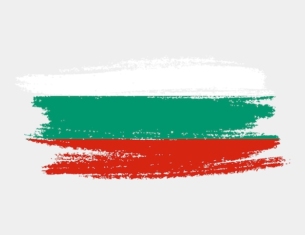 Cepillo grunge artístico bandera de Bulgaria aislado sobre fondo blanco.