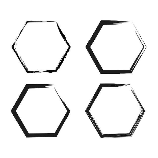 Cepillo hexágonos Forma geométrica Grunge textura Vector ilustración stock imagen