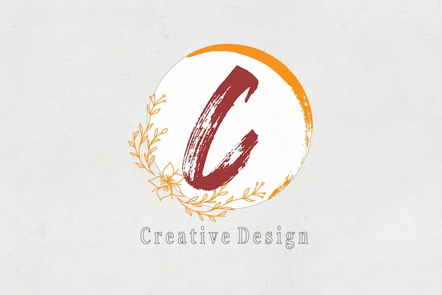 Cepillo de letra C Plantilla de ilustración de vector de inspiración de diseño de logotipo de idea de logotipo moderno hermoso