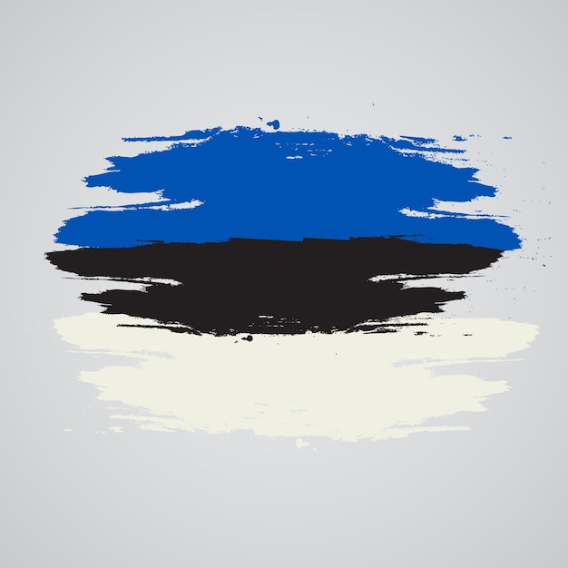 Vector cepillo pintado grunge bandera de estonia