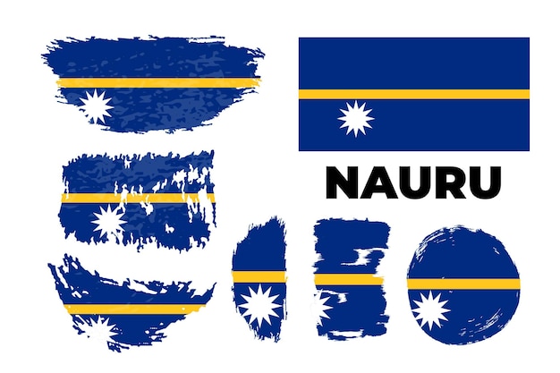 Cepillo pintado grunge bandera del país de Nauru día de la independencia de Nauru