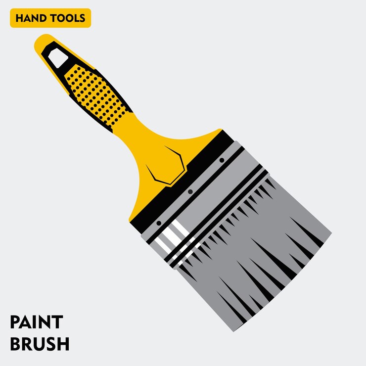 Cepillo de pintura para la ilustración de vector de trabajo de pintura