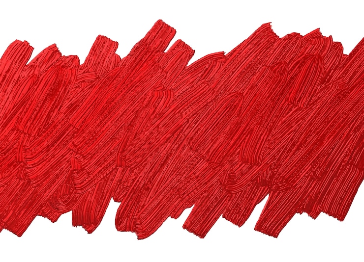 Vector el cepillo rojo alimenta la textura en el fondo blanco
