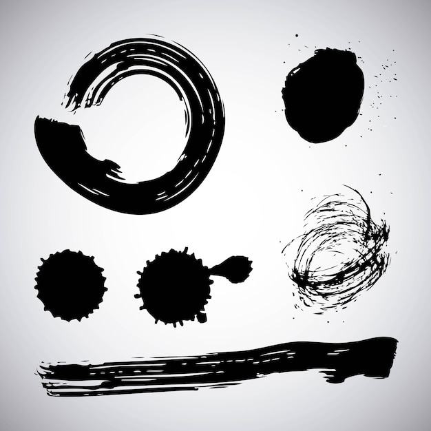 Cepillo de tinta trazo diferente grunge elemento creativo pincel
