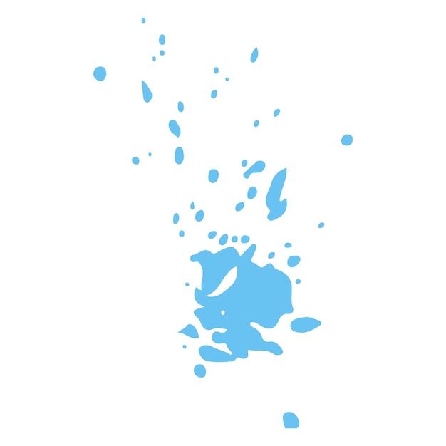 Vector cepillo vectorial de salpicaduras azules aislado en un fondo blanco