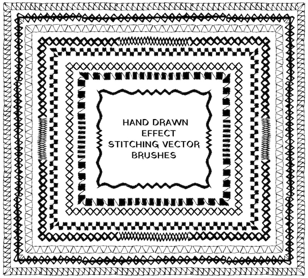 cepillos vectoriales con efecto bordado a mano