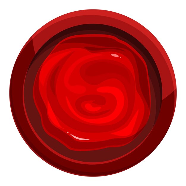Cera de sellado roja con marco de círculo de relleno de impresión