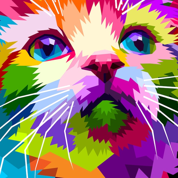 Vector cerca de cara hermoso gato