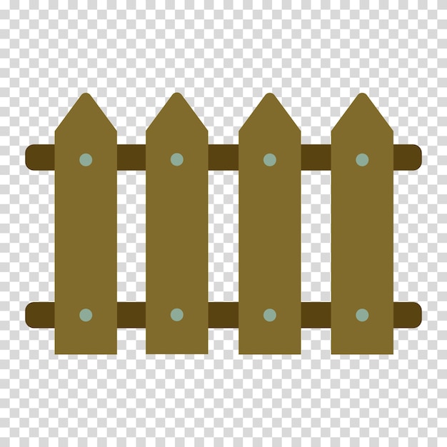 Cerca marrón hecha de tablas clavadas con clavos casa de campo área cercada diseño plano imagen simple estilo de dibujos animados concepto de protección del territorio icono de línea vectorial para negocios y publicidad