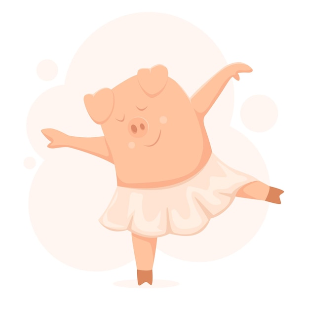 Vector cerdito bailando