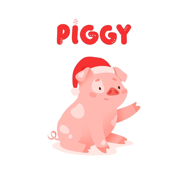 Cerdito rosa. Cerdo divertido aislado sobre fondo blanco.