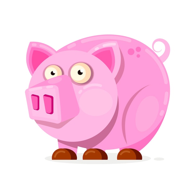 Cerdito rosa en estilo de dibujos animados. Año Nuevo Chino. El año del cerdo.