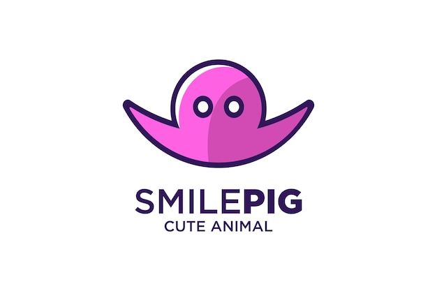 cerdo con concepto de símbolo de sonrisa