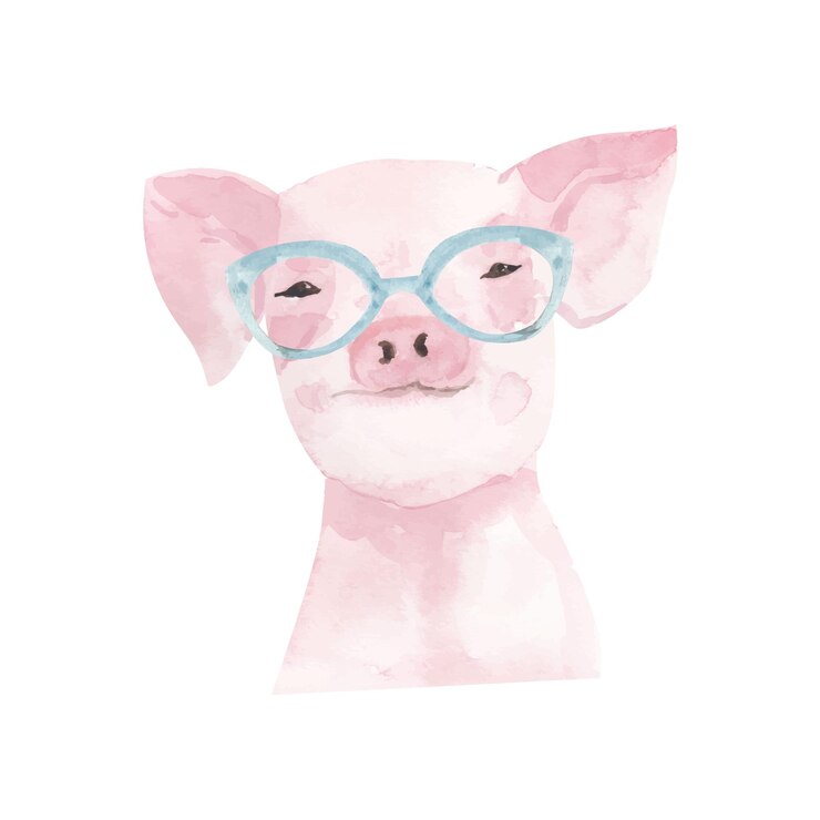 Cerdo en gafas divertidas