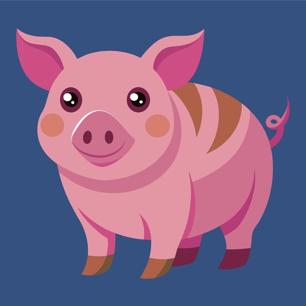 Cerdo jabalí cerdo cerdo animal mascota vector dibujo de dibujos animados muy lindo
