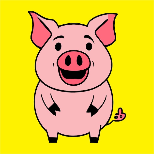 un cerdo rosa con un corazón en él que dice cerdo