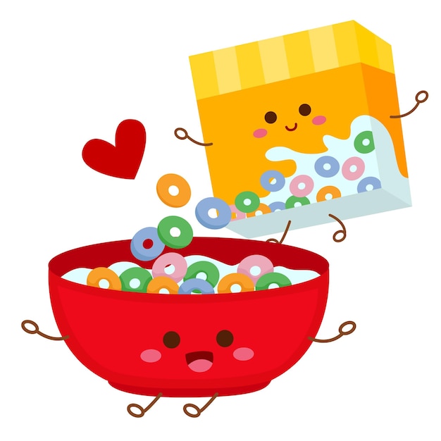 Cereal para niños desayuno vector clipart