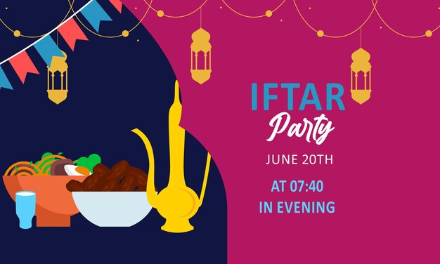 Cerebración de la fiesta de la fiesta de Iftar Eating After Fasting