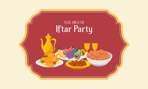 Cerebración de la fiesta de la fiesta de Iftar Eating After Fasting