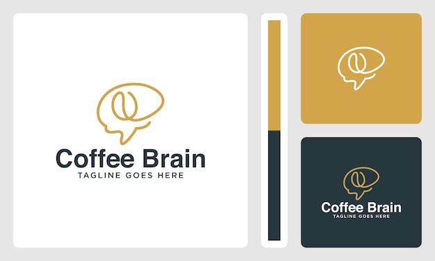 cerebro café contorno vector logo