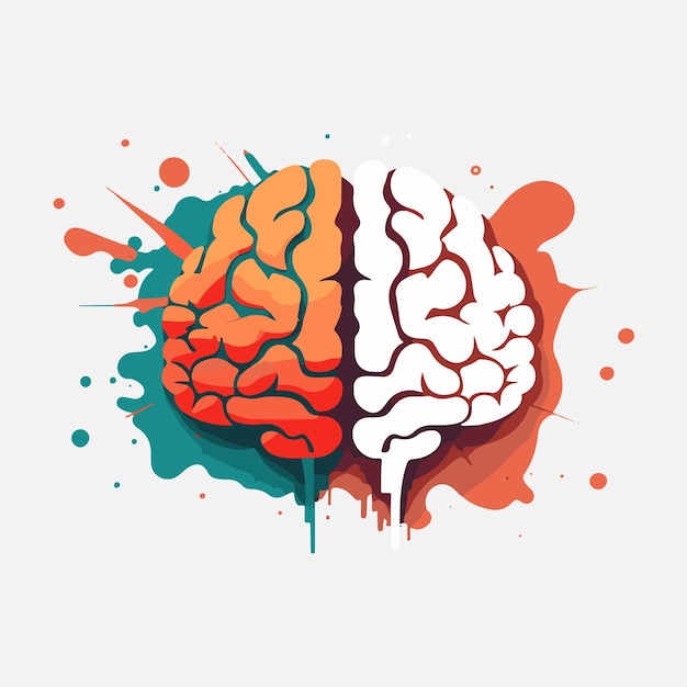 cerebro creativo colorido abstracto de ilustración vectorial
