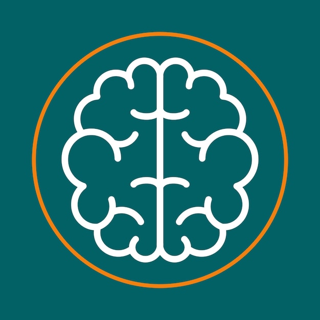 El cerebro icono de moda competente abstracto hermosa ilustración vectorial colorido diseño de obras de arte