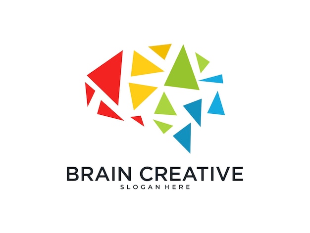 Cerebro idea creativa diseño de logotipo colorido