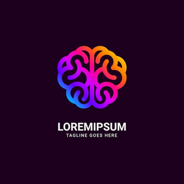 Cerebro, logotipo, colorido, extracto