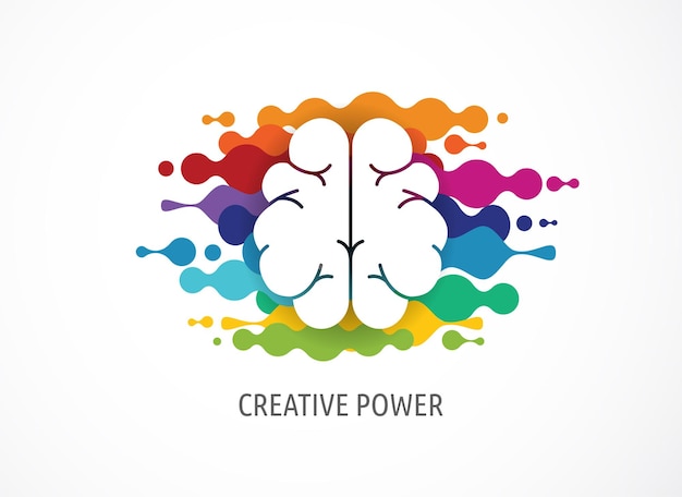 Cerebro mente creativa aprendizaje y diseño iconos logotipos cabeza de hombre personas símbolos