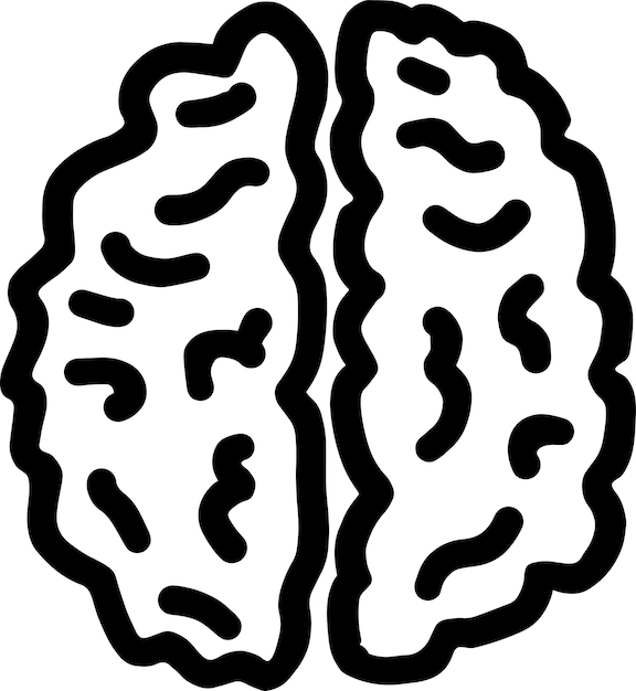El cerebro minimalista simple dibujo en negrita Ilustración
