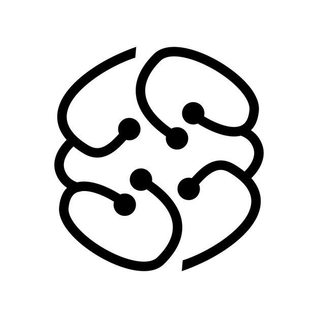 cerebro sobre fondo blanco Ilustración vectorial