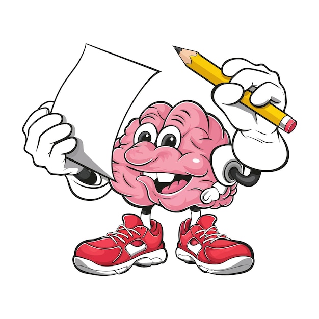 Vector cerebro tipografía divertida ai generado diseño gráfico de camiseta