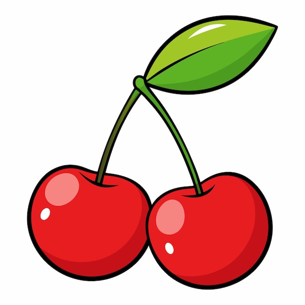 Cerezas rojas fructíferas con hojas