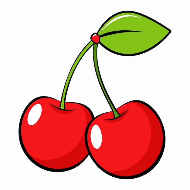 Cerezas rojas fructíferas con hojas