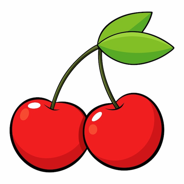 Cerezas rojas fructíferas con hojas