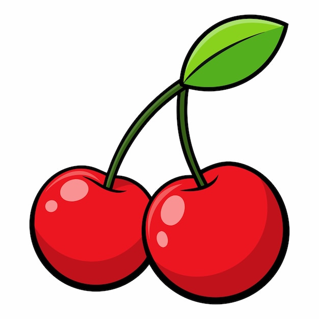 Cerezas rojas fructíferas con hojas
