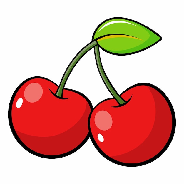 Cerezas rojas fructíferas con hojas